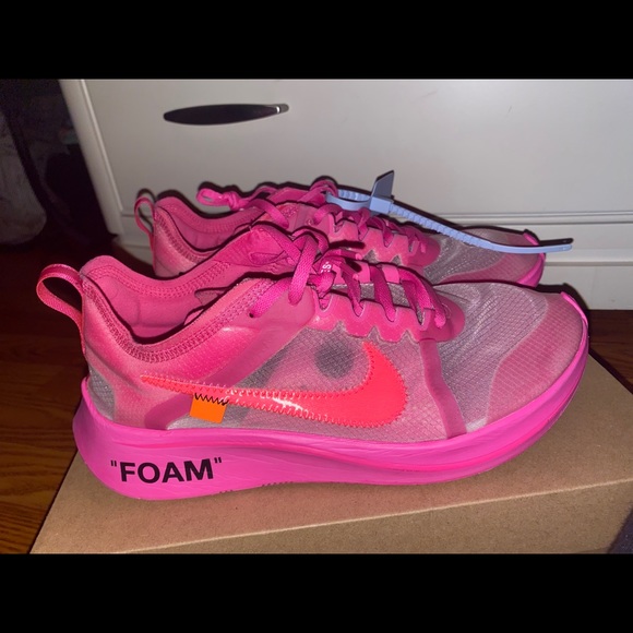 pink off white nike shoes